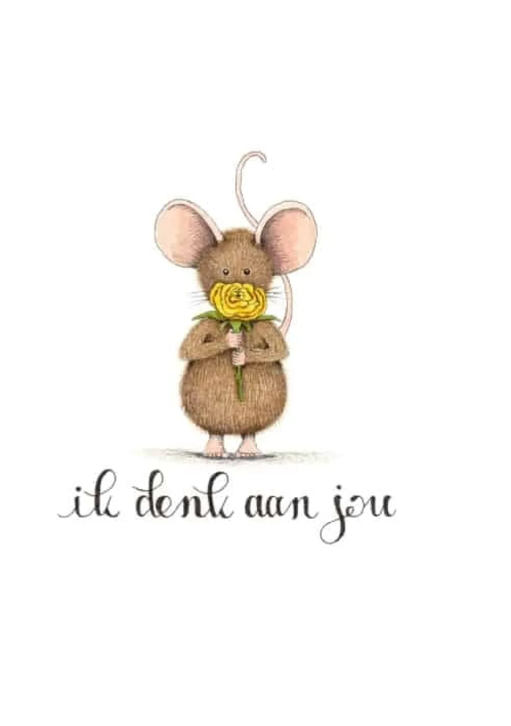 Anillustration Wenskaarten^Ansichtkaart Muis ik denk aan jou