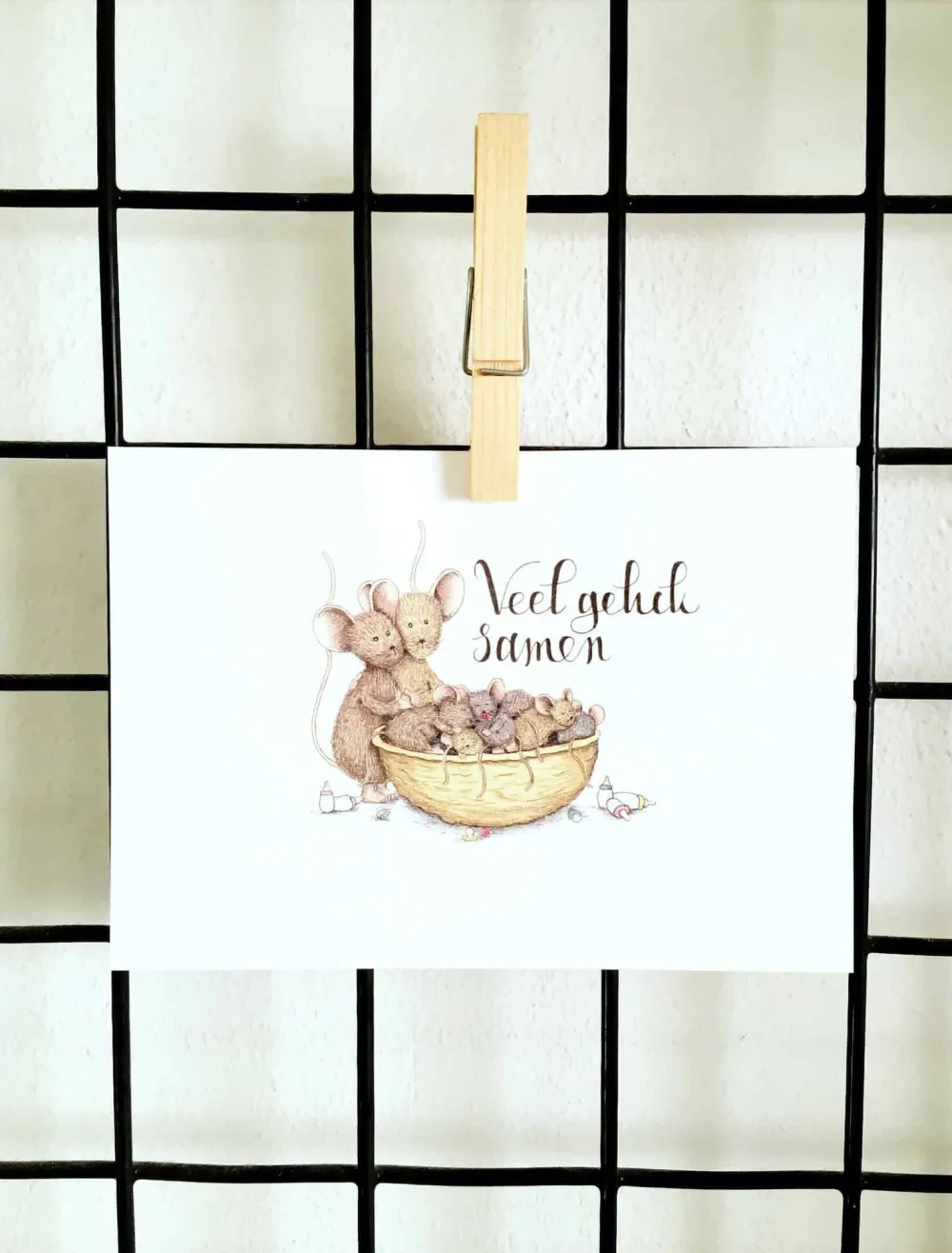 Anillustration Wenskaarten^Ansichtkaart Geboorte twee- of meerling in notendop