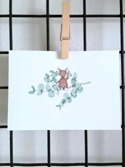 Anillustration Wenskaarten^Ansichtkaart Eucalyptus muis