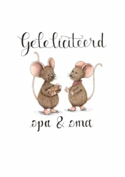 Anillustration Wenskaarten^Ansichtkaart Gefeliciteerd opa&oma