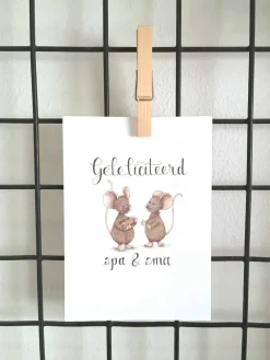 Anillustration Wenskaarten^Ansichtkaart Gefeliciteerd opa&oma