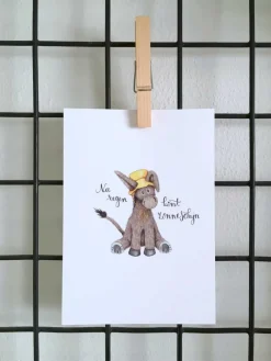 Anillustration Wenskaarten^Ansichtkaart Ezel na regen komt zonneschijn