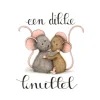 Anillustration Wenskaarten^Ansichtkaart Muisjes een dikke knuffel