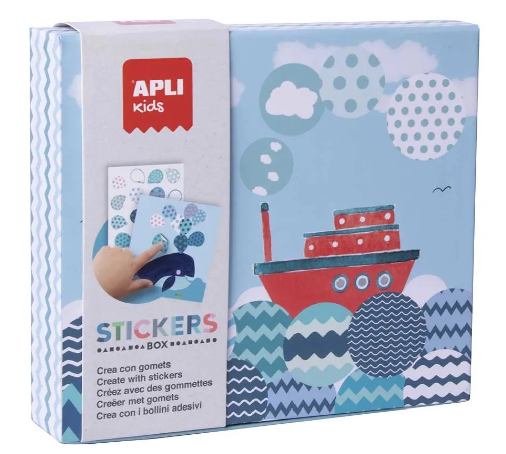 APLI Creatief|Schoen-/ Sinterklaascadeautjes^Kids Stickerkaarten Boten 8 stuks