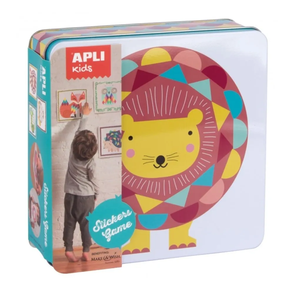 APLI Creatief^Kids Stickerspel in Blik Geometrische Dieren