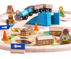 Bigjigs Treinen^Houten Trein Construction Set 50-delig