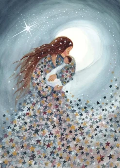 Bijdehansje Wenskaarten^Postkaart Blue Starry Love