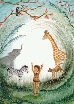 Bijdehansje Wenskaarten^Postkaart Jungle