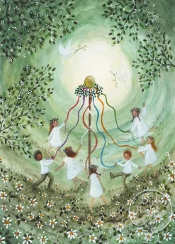 Bijdehansje Wenskaarten^Postkaart Maypole Dance