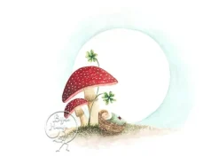 Bijdehansje Wenskaarten^Postkaart Mushroom Baby