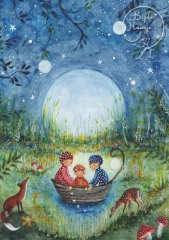 Bijdehansje Wenskaarten^Postkaart Mushroom Children