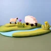 bumbu toys Figuren En Toebehoren^Schaap met Lam bij de Rivier