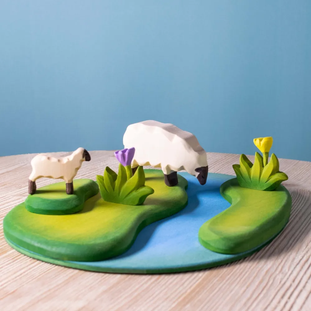 bumbu toys Figuren En Toebehoren^Schaap met Lam bij de Rivier