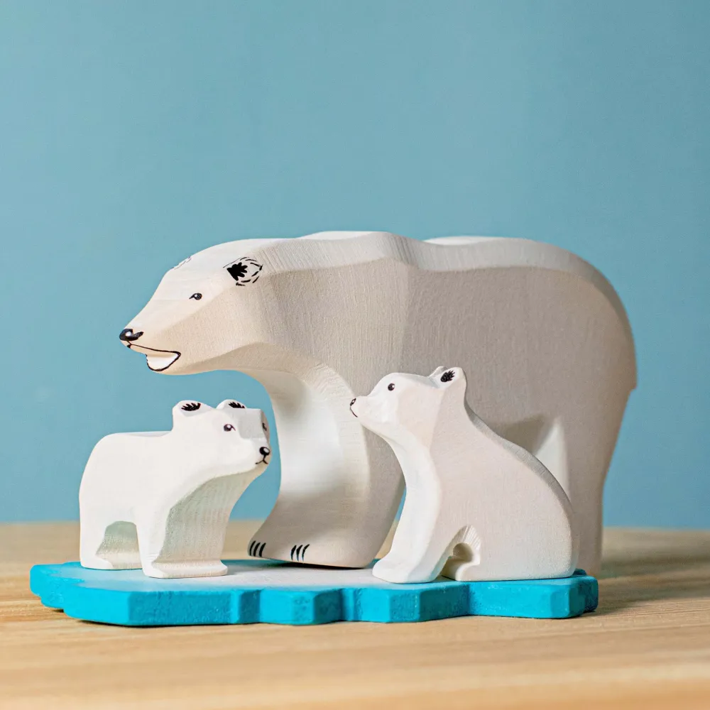 bumbu toys Zeedieren|Zeedieren^BumbuToys IJsberen op ijsschots Set 4-delig