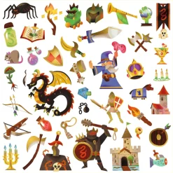 Djeco Creatief^Stickers Middeleeuwen 160pcs