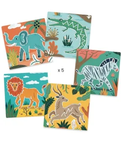 Djeco Creatief^Tekensjablonen Wilde Dieren