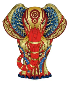 Eureka Houten Puzzels|Contour Puzzels^Regenboog Houten Puzzel Olifant