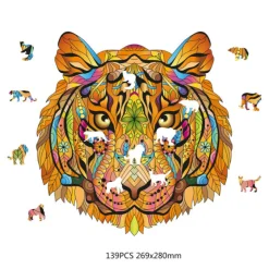 Eureka Houten Puzzels|Contour Puzzels^Regenboog Houten Puzzel Tijger