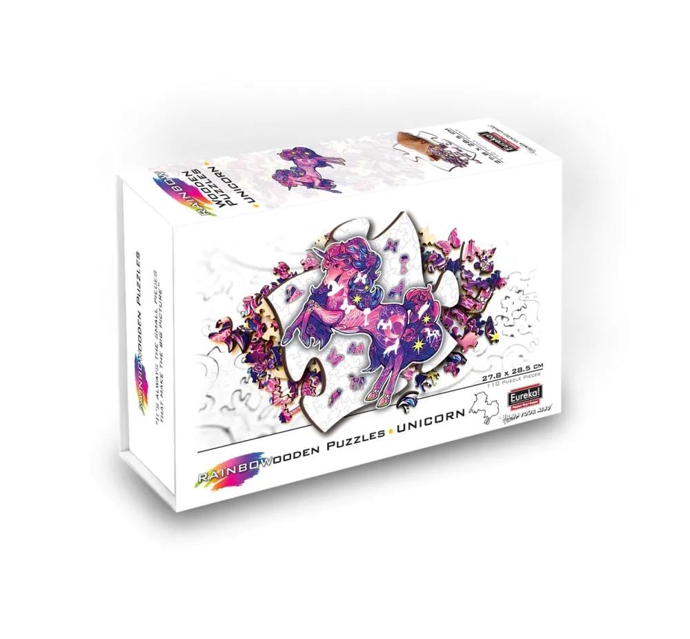 Eureka Houten Puzzels|Contour Puzzels^Regenboog Houten Puzzel Unicorn