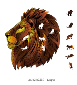 Eureka Houten Puzzels|Contour Puzzels^Regenboog Houten Puzzel Leeuw