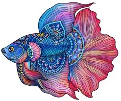 Eureka Houten Puzzels|Contour Puzzels^Regenboog Houten Puzzel Fighting Fish