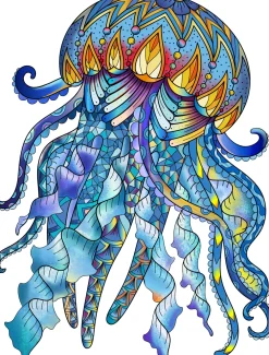 Eureka Houten Puzzels|Contour Puzzels^Regenboog Houten Puzzel Jellyfish