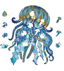 Eureka Houten Puzzels|Contour Puzzels^Regenboog Houten Puzzel Jellyfish