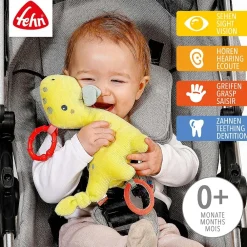 Fehn Knuffelspeelgoed^Activity Dino met Ring