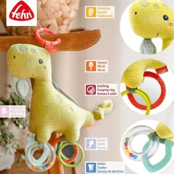 Fehn Knuffelspeelgoed^Activity Dino met Ring
