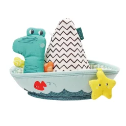 Fehn Babyspeelgoed^Badspeelgoed Bootje met Vingerpop Krokodil