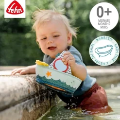 Fehn Babyspeelgoed^Badspeelgoed Bootje met Vingerpop Krokodil