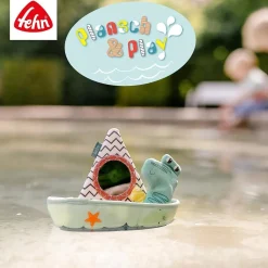 Fehn Babyspeelgoed^Badspeelgoed Bootje met Vingerpop Krokodil
