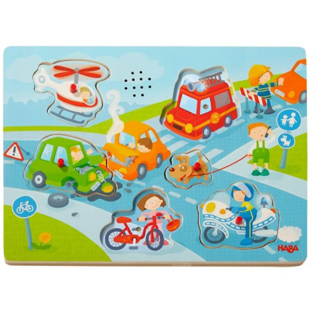 Haba Knoppuzzels^Geluidenpuzzel In de stad