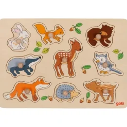 GOKI Knoppuzzels^Knoppuzzel Bosdieren 9 pcs