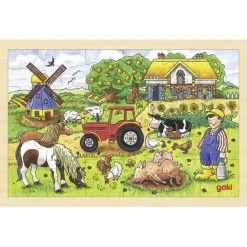 GOKI Houten Puzzels^Puzzel Boerderij Dieren