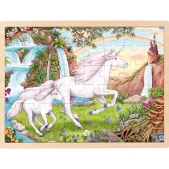 GOKI Houten Puzzels^Puzzel Eenhoorn Hout 48pcs