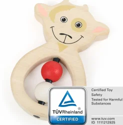 Small Foot Babyspeelgoed^Grijpfiguur Grijpring Geit Hout