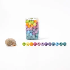 Grimm's Open Ended Play^Houten Pastel Kralen set 120-delig 10259