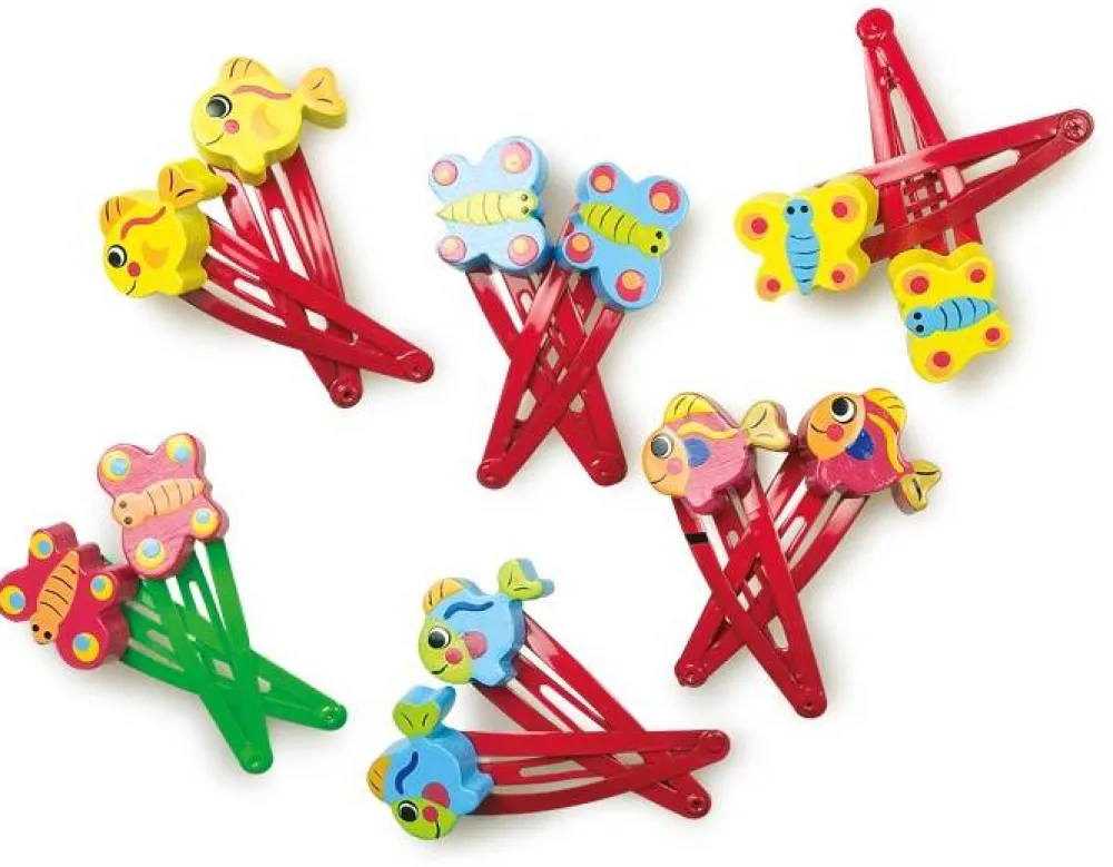 Small Foot Kleine Cadeaus|Uitdeelcadeautjes^Haarspeld Dieren Set 12-stuks Hout