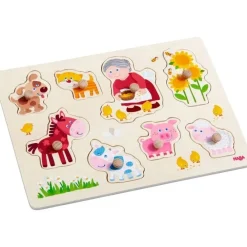 Haba Knoppuzzels^Inlegpuzzel Oma Linda's Dieren 8pcs