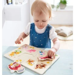 Haba Knoppuzzels^Inlegpuzzel Oma Linda's Dieren 8pcs