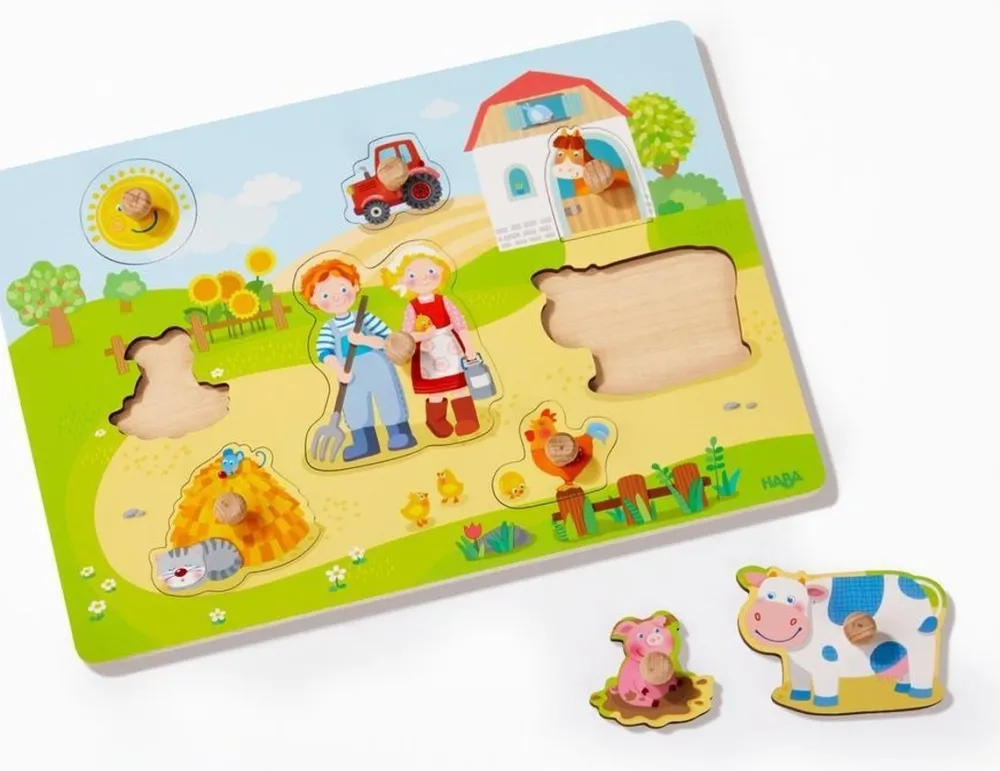Haba Knoppuzzels^Inlegpuzzel Op de boerderij 8pcs