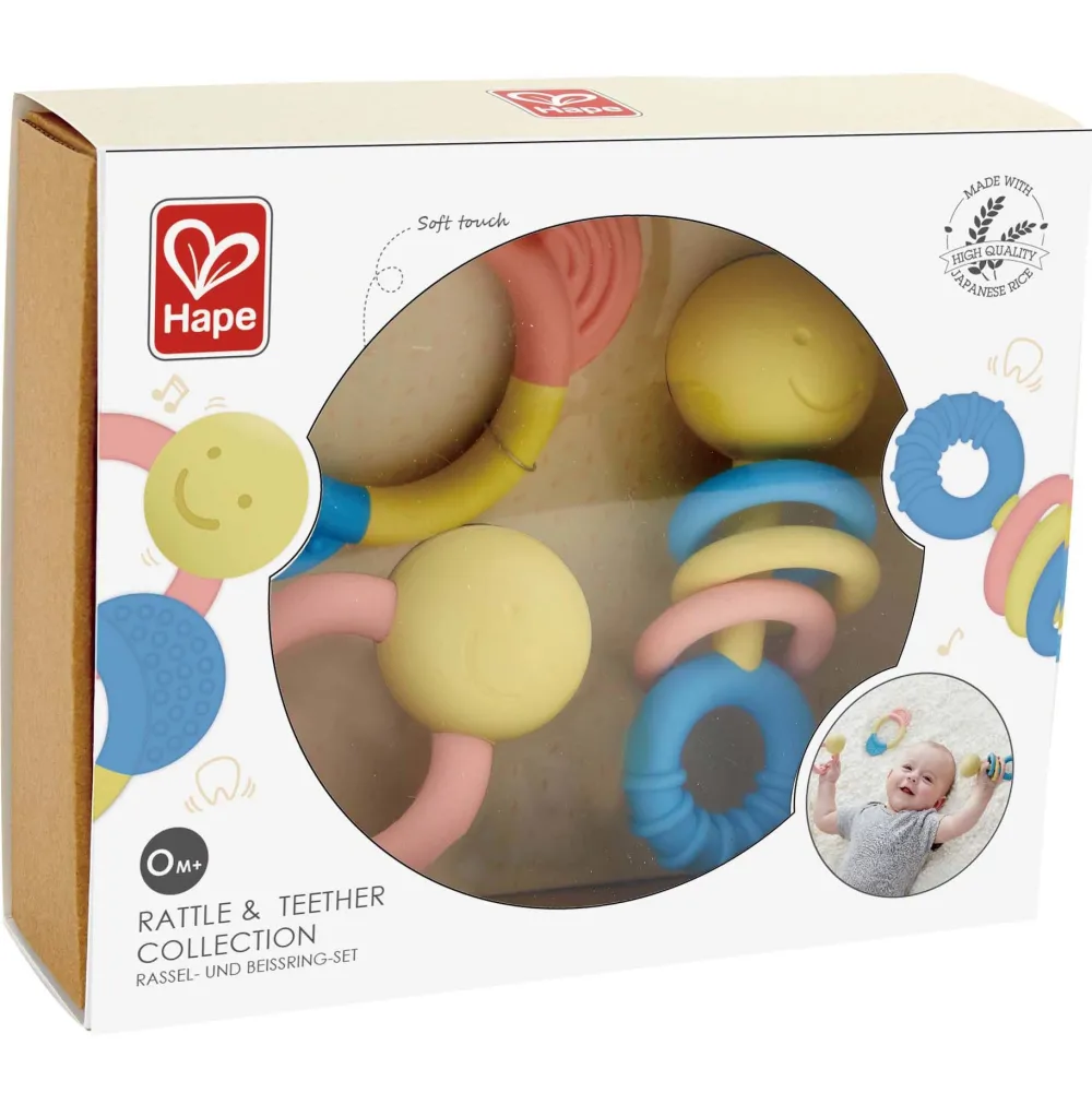 Hape Babyspeelgoed|Kraamcadeaus^Bijtring en Rammelaar Set