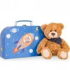 Hermann Teddy Kraamcadeaus^Knuffel Teddybeer Ferdi met Koffer