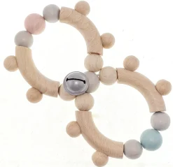 Hess Babyspeelgoed^Grijpfiguur Rammelaar Acht Kogels Natuurlijk Blauw/Roze