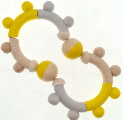 Hess Babyspeelgoed^Grijpfiguur Rammelaar Acht Natuurlijk Geel