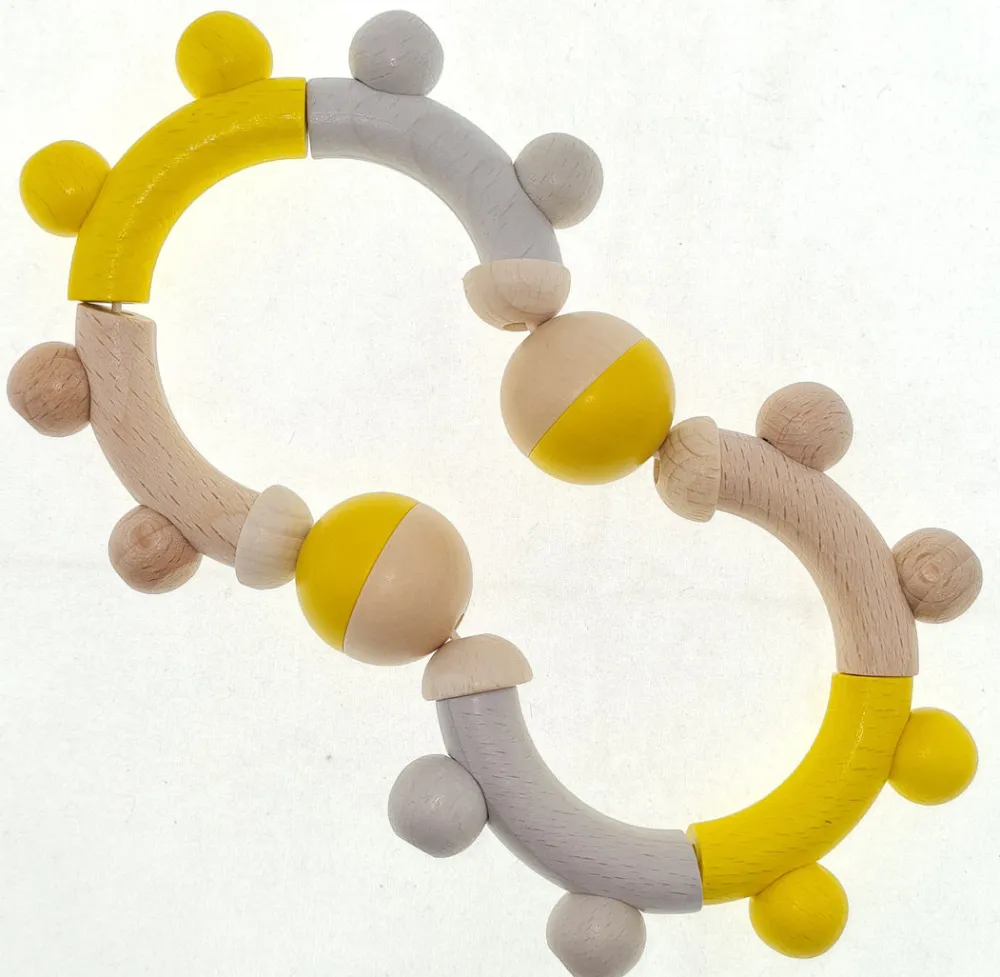 Hess Babyspeelgoed^Grijpfiguur Rammelaar Acht Natuurlijk Geel