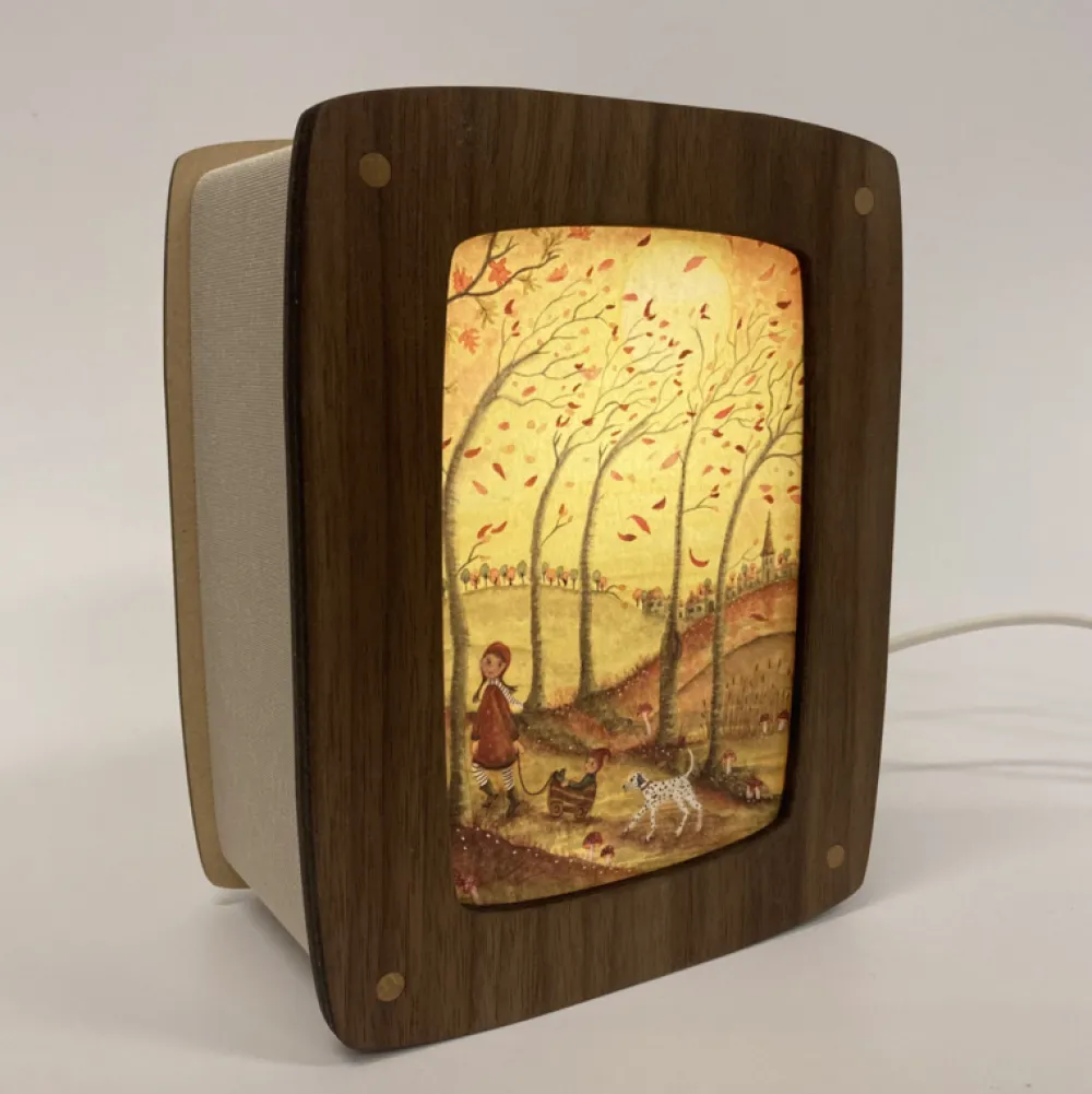 Het Houtlokael Lampen^Kaartenlamp Luxe Notenhout