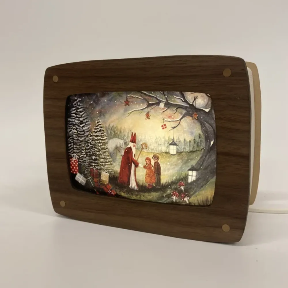 Het Houtlokael Lampen^Kaartenlamp Luxe Notenhout