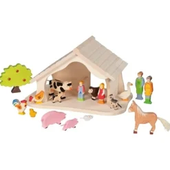 Holztiger Figuren En Toebehoren^Boerderij of Kerststal 80612